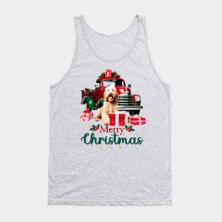 Goldendoodle Merry Christmas Truck Tank Top